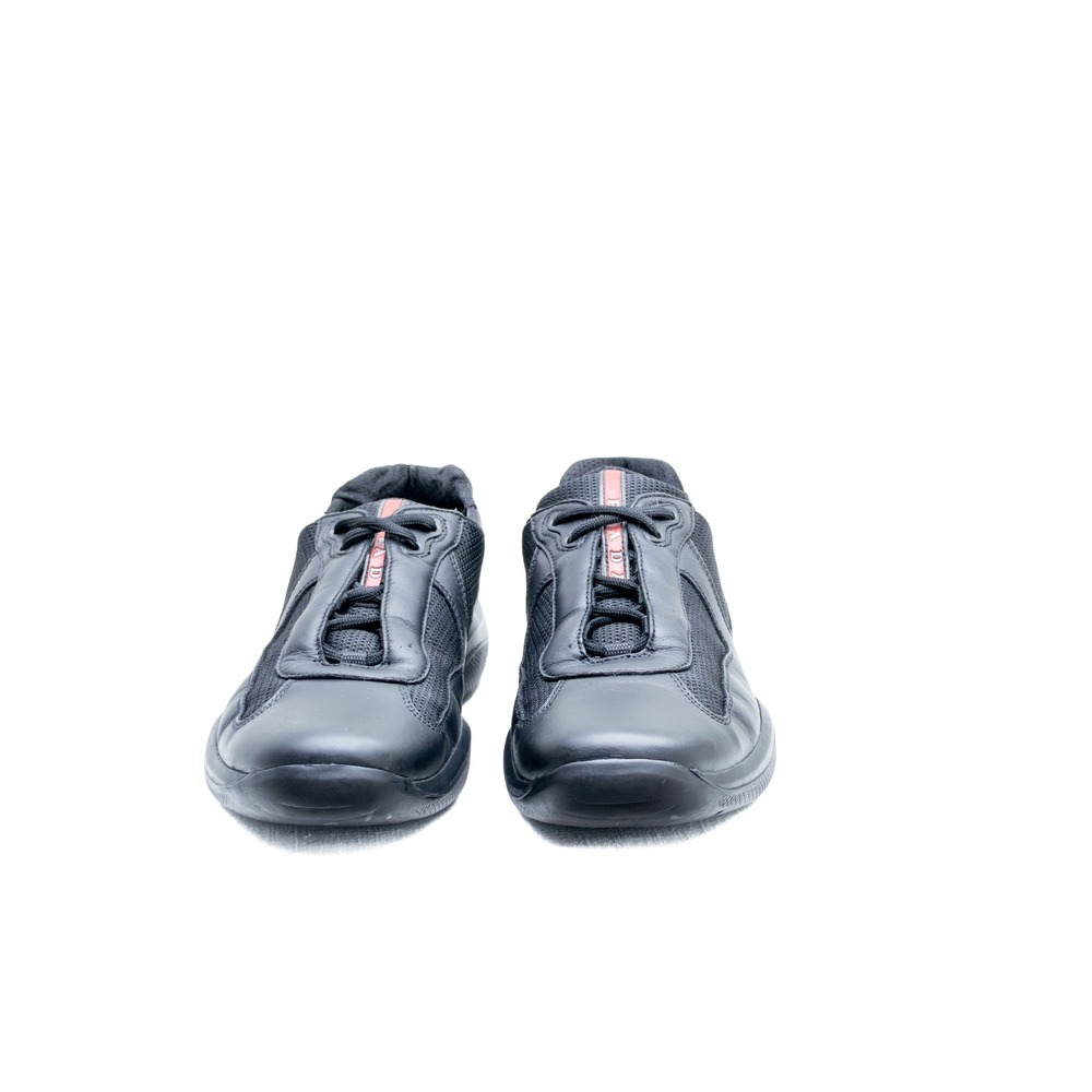 Prada Americas Cup Leather‎ & Mesh Sneakers – Black Size UK 7/ US 8 - Picture 2 of 13